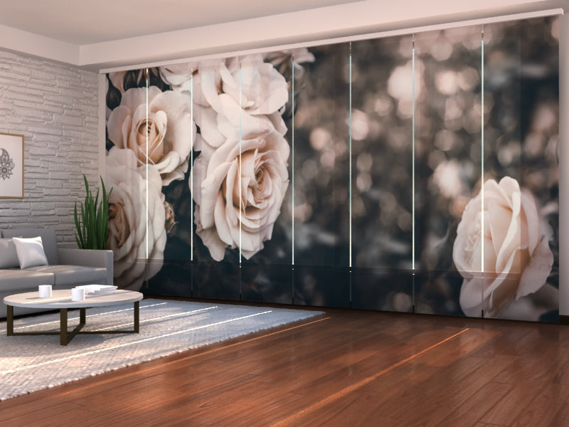 Set di 8 Tende a Pannello Belle Rose Pastello in Giardino acquistare Set di 8 Tende a Pannello Belle Rose Pastello in Giardino — Foto