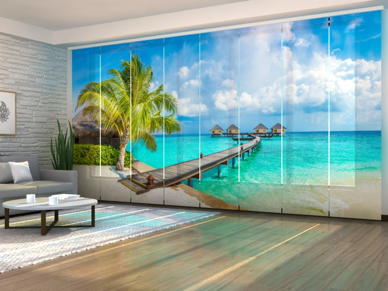 Set di 8 Tende a Pannello Bungalow alle Maldive acquistare Set di 8 Tende a Pannello Bungalow alle Maldive — Foto