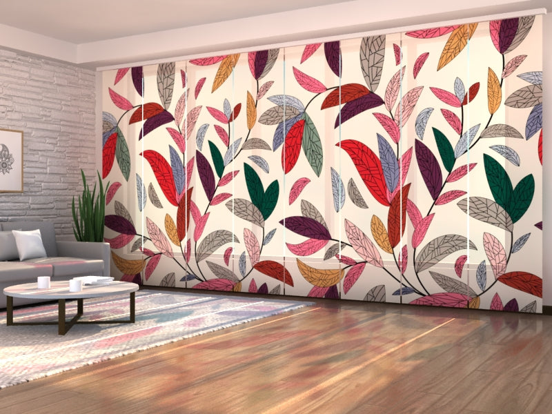 Set di 8 Tende a Pannello Foglie Colorate acquistare Set di 8 Tende a Pannello Foglie Colorate — Foto