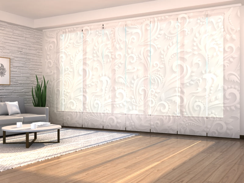 Set di 8 Tende a Pannello Rilievo Vittoriano Floreale acquistare Set di 8 Tende a Pannello Rilievo Vittoriano Floreale — Foto