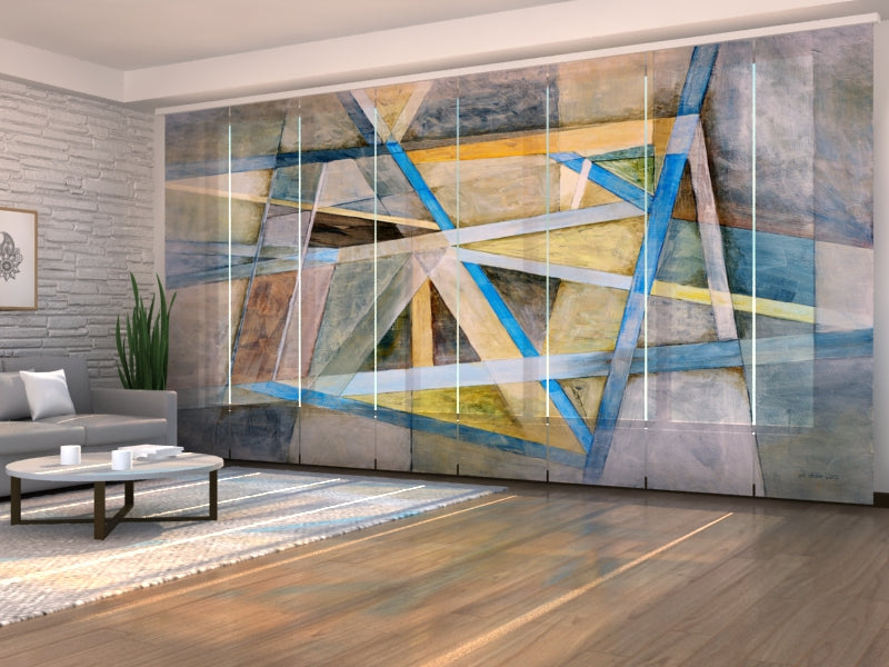 Set di 8 Tende a Pannello Linee Astratte Geometriche acquistare Set di 8 Tende a Pannello Linee Astratte Geometriche — Foto