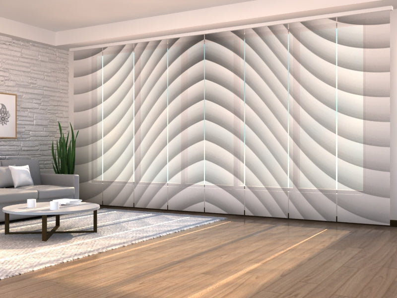Set di 8 Tende a Pannello Astrazione Grigia Ondulata acquistare Set di 8 Tende a Pannello Astrazione Grigia Ondulata — Foto