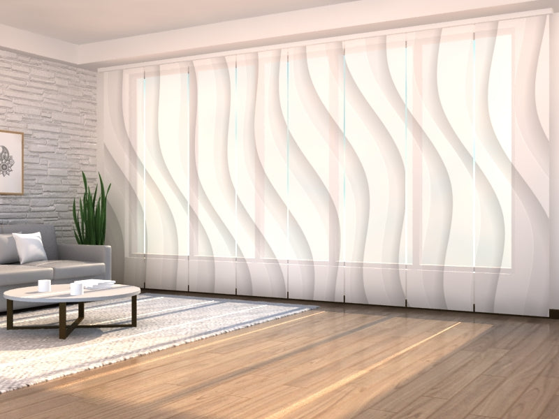 Set di 8 Tende a Pannello Belle Onde Bianche acquistare Set di 8 Tende a Pannello Belle Onde Bianche — Foto