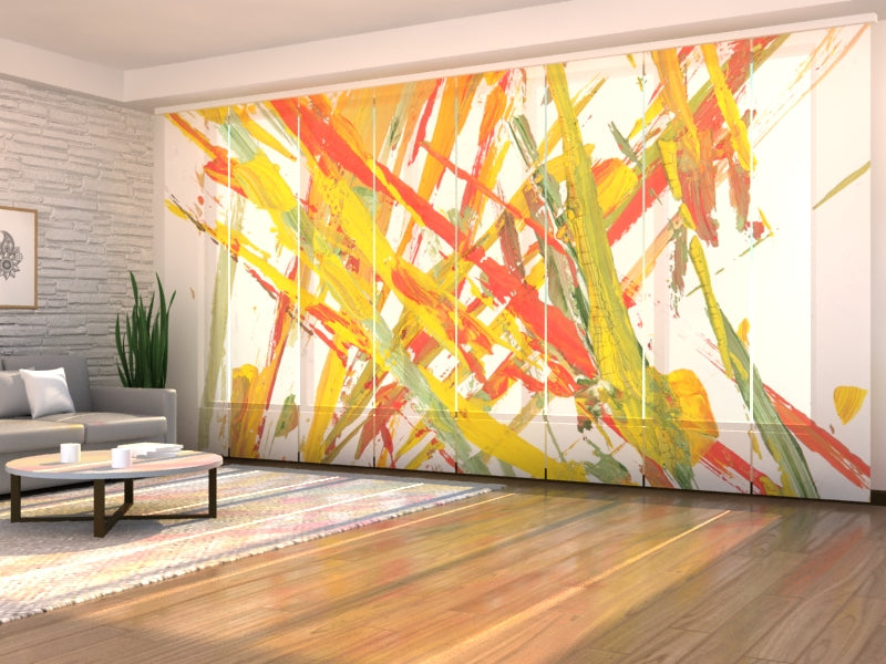 Set di 8 Tende a Pannello Pittura Astratta Arancione Pennellata acquistare Set di 8 Tende a Pannello Pittura Astratta Arancione Pennellata — Foto