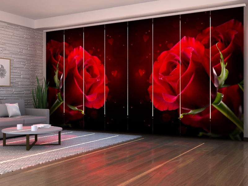 Set di 8 Tende a Pannello Cuore Rosso acquistare Set di 8 Tende a Pannello Cuore Rosso — Foto