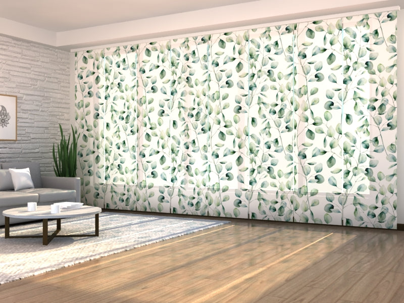 Set di 8 Tende a Pannello Tenere Foglie Verdi acquistare Set di 8 Tende a Pannello Tenere Foglie Verdi — Foto