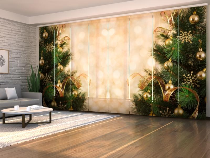 Set di 8 Tende a Pannello Oro di Natale acquistare Set di 8 Tende a Pannello Oro di Natale — Foto