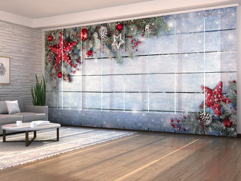 Set di 8 Tende a Pannello Stella Rossa di Natale acquistare Set di 8 Tende a Pannello Stella Rossa di Natale — Foto