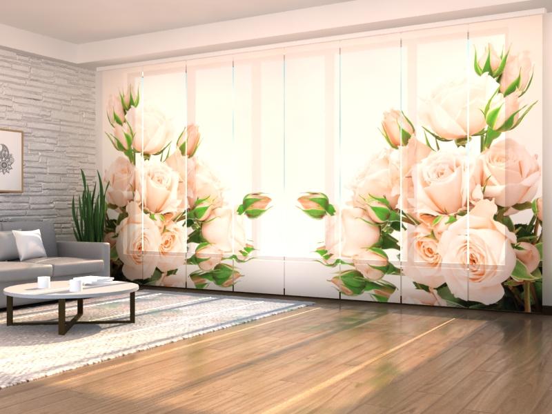 Set di 8 Tende a Pannello Rose Color Crema acquistare Set di 8 Tende a Pannello Rose Color Crema — Foto