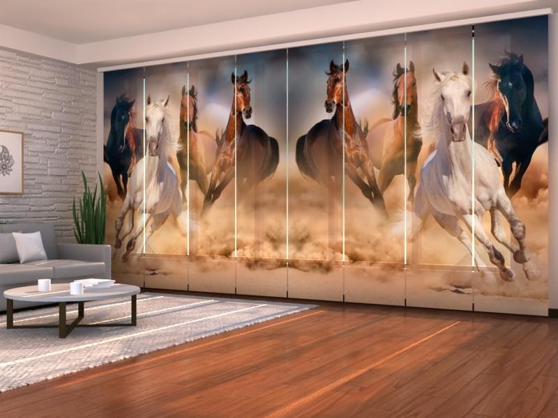 Set di 8 Tende a Pannello Cavalli Veloci 2 acquistare Set di 8 Tende a Pannello Cavalli Veloci 2 — Foto