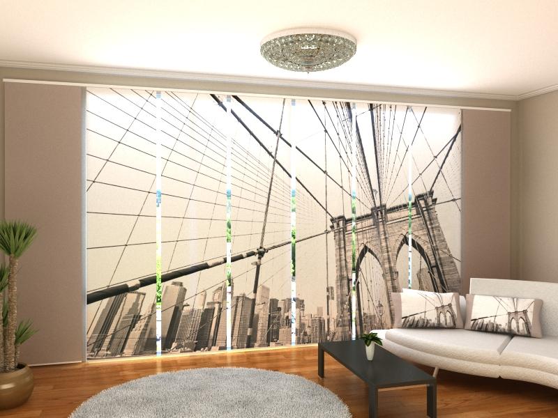 Set di 8 Tende a Pannello Ponte di Brooklyn Grigio acquistare Set di 8 Tende a Pannello Ponte di Brooklyn Grigio — Foto