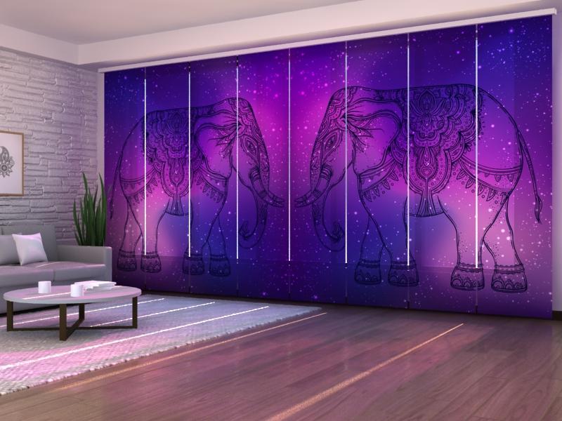 Set di 8 Tende a Pannello Elefante Indiano su Mandala acquistare Set di 8 Tende a Pannello Elefante Indiano su Mandala — Foto