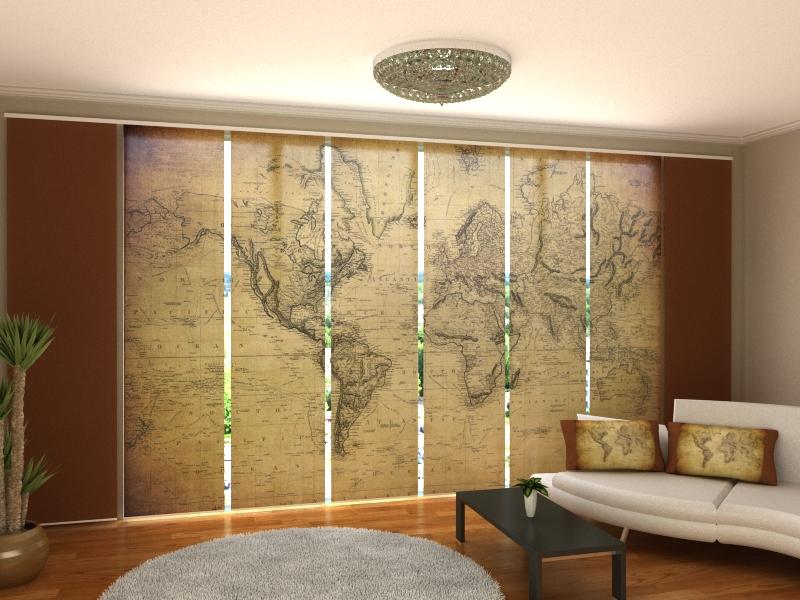 Set di 8 Tende a Pannello Mappa del Mondo 1814 acquistare Set di 8 Tende a Pannello Mappa del Mondo 1814 — Foto
