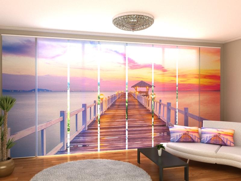 Set di 8 Tende a Pannello Alba sul Mare acquistare Set di 8 Tende a Pannello Alba sul Mare — Foto