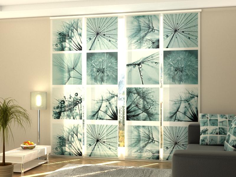 Set di 4 Tende a Pannello Denti di Leone acquistare Set di 4 Tende a Pannello Denti di Leone — Foto