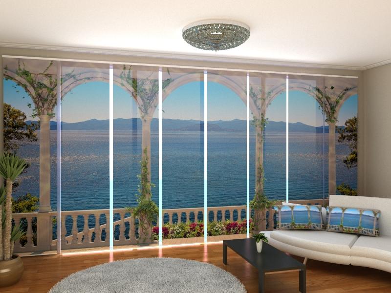 Set di 8 Tende a Pannello Scalinata per il Mare acquistare Set di 8 Tende a Pannello Scalinata per il Mare — Foto