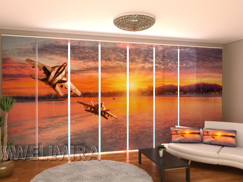 Set di 8 Tende a Pannello Due Aerei acquistare Set di 8 Tende a Pannello Due Aerei — Foto