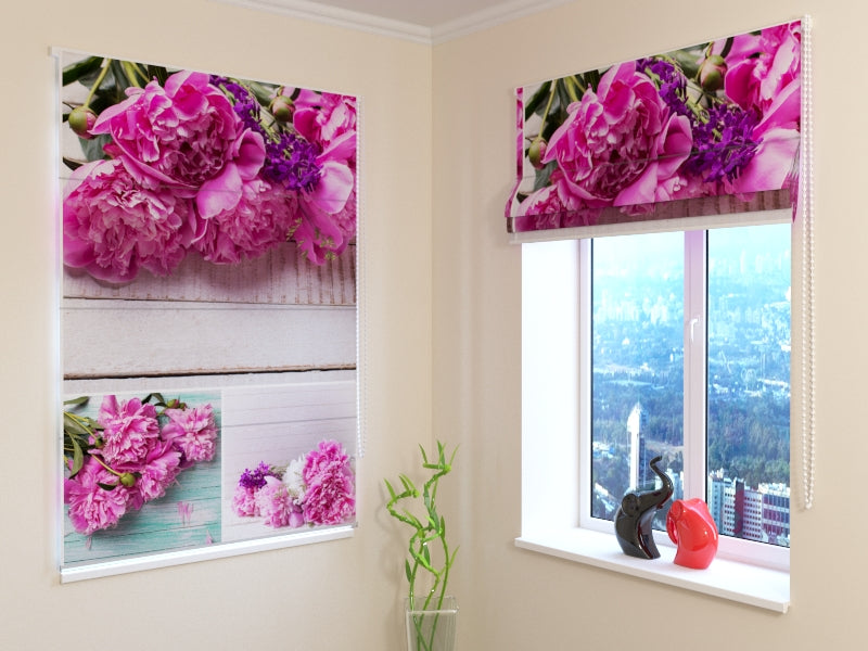 Tende a Pacchetto Collage di Peonie acquistare Tende a Pacchetto Collage di Peonie — Foto