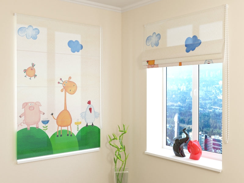 Tende a Pacchetto Animaletti per Bimbi acquistare Tende a Pacchetto Animaletti per Bimbi — Foto