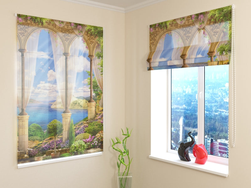 Tende a Pacchetto Terrazza in Giardino acquistare Tende a Pacchetto Terrazza in Giardino — Foto