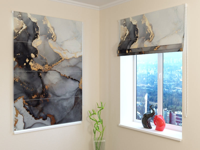 Tende a Pacchetto Marmo Grigio e Oro acquistare Tende a Pacchetto Marmo Grigio e Oro — Foto