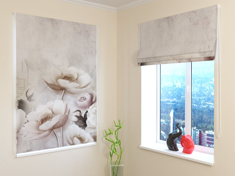 Tende a Pacchetto Fiori Beige Delicati acquistare Tende a Pacchetto Fiori Beige Delicati — Foto