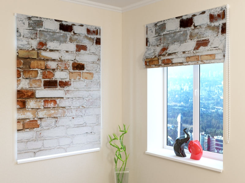 Tende a Pacchetto Vecchio Muro a Mattoni Bianchi acquistare Tende a Pacchetto Vecchio Muro a Mattoni Bianchi — Foto