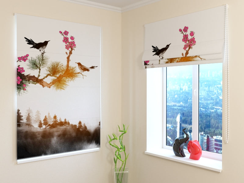 Tende a Pacchetto Uccelli Orientali su un Ramo di Albero acquistare Tende a Pacchetto Uccelli Orientali su un Ramo di Albero — Foto