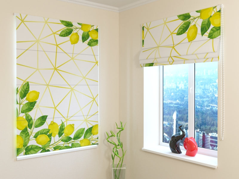 Tende a Pacchetto Limoni ad Acquerello su Motivo Dorato acquistare Tende a Pacchetto Limoni ad Acquerello su Motivo Dorato — Foto