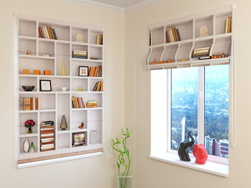 Tende a Pacchetto Libreria Bianca acquistare Tende a Pacchetto Libreria Bianca — Foto