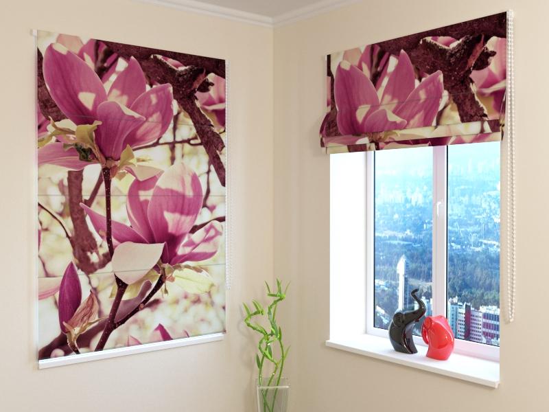 Roman Blind Pink Magnolias - Wellmira acquistare Roman Blind Pink Magnolias - Wellmira — Foto