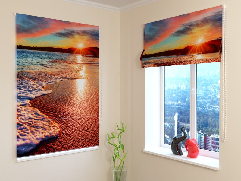 Tende a Pacchetto Tramonto sulle Onde acquistare Tende a Pacchetto Tramonto sulle Onde — Foto