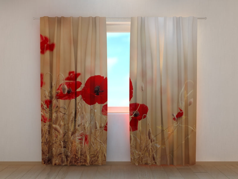 Foto Tende Papaveri rossi in Campo di Grano Dorato acquistare Foto Tende Papaveri rossi in Campo di Grano Dorato — Foto