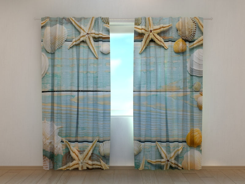 Foto Tende Conchiglie su Legno Vintage acquistare Foto Tende Conchiglie su Legno Vintage — Foto