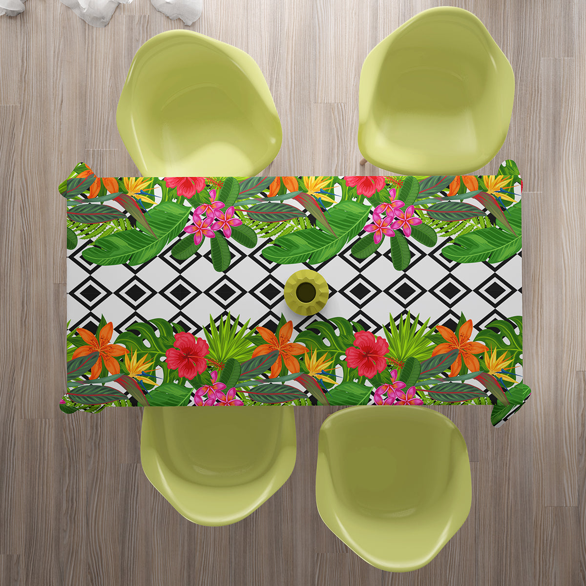 Tovaglia Piante Tropicali e Rombi acquistare Tovaglia Piante Tropicali e Rombi — Foto