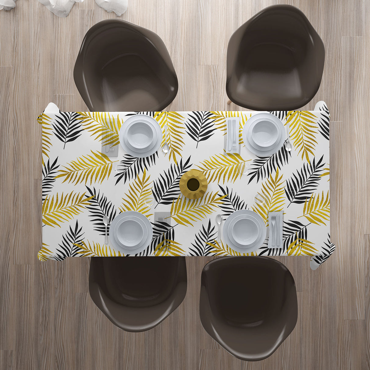 Tovaglia Foglie di Palma Dorate e Nere acquistare Tovaglia Foglie di Palma Dorate e Nere — Foto