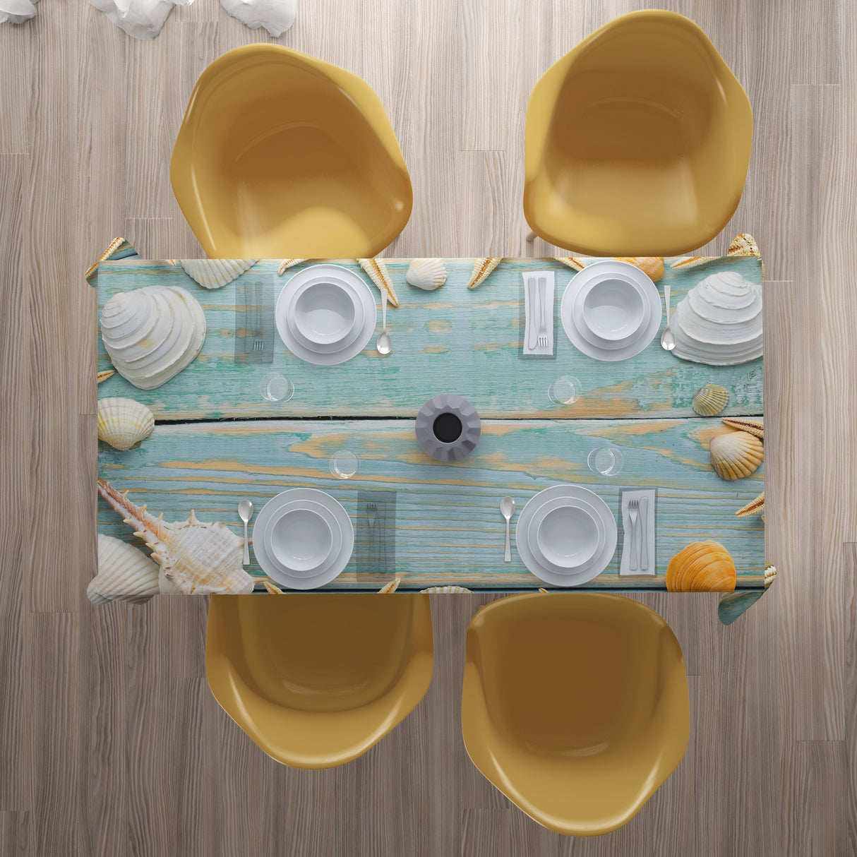 Tovaglia Conchiglie su Legno Vintage acquistare Tovaglia Conchiglie su Legno Vintage — Foto