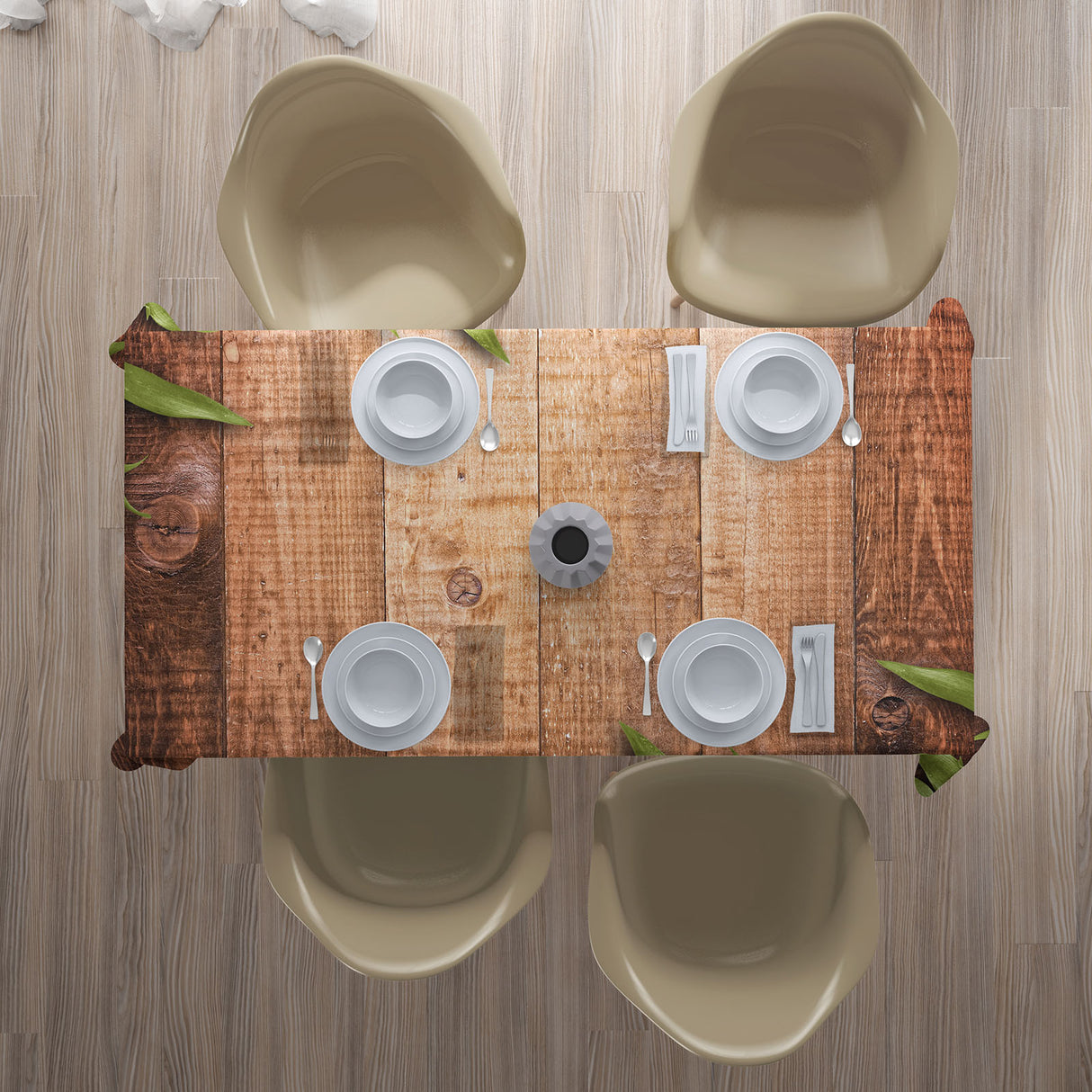 Tovaglia Legno e Foglie Verdi acquistare Tovaglia Legno e Foglie Verdi — Foto