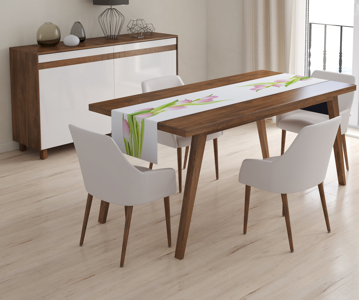 Tappeto Runner da Tavola Meravigliosa Tulipani Rosa acquistare Tappeto Runner da Tavola Meravigliosa Tulipani Rosa — Foto