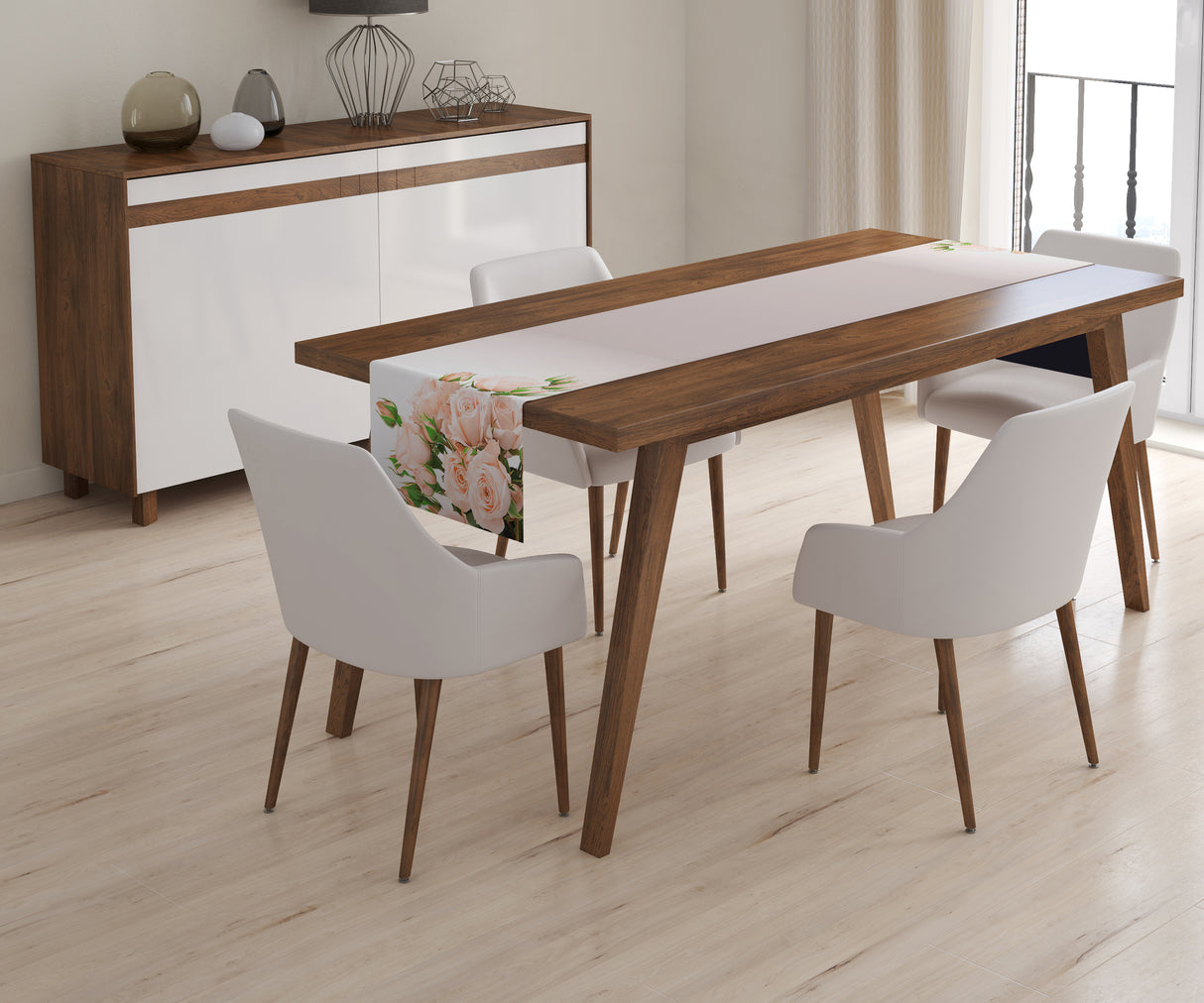 Tappeto Runner da Tavola Rose Color Crema acquistare Tappeto Runner da Tavola Rose Color Crema — Foto