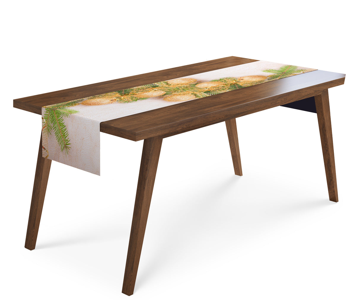 Tappeto Runner da Tavola Fiocchi di Natale Dorati acquistare Tappeto Runner da Tavola Fiocchi di Natale Dorati — Foto