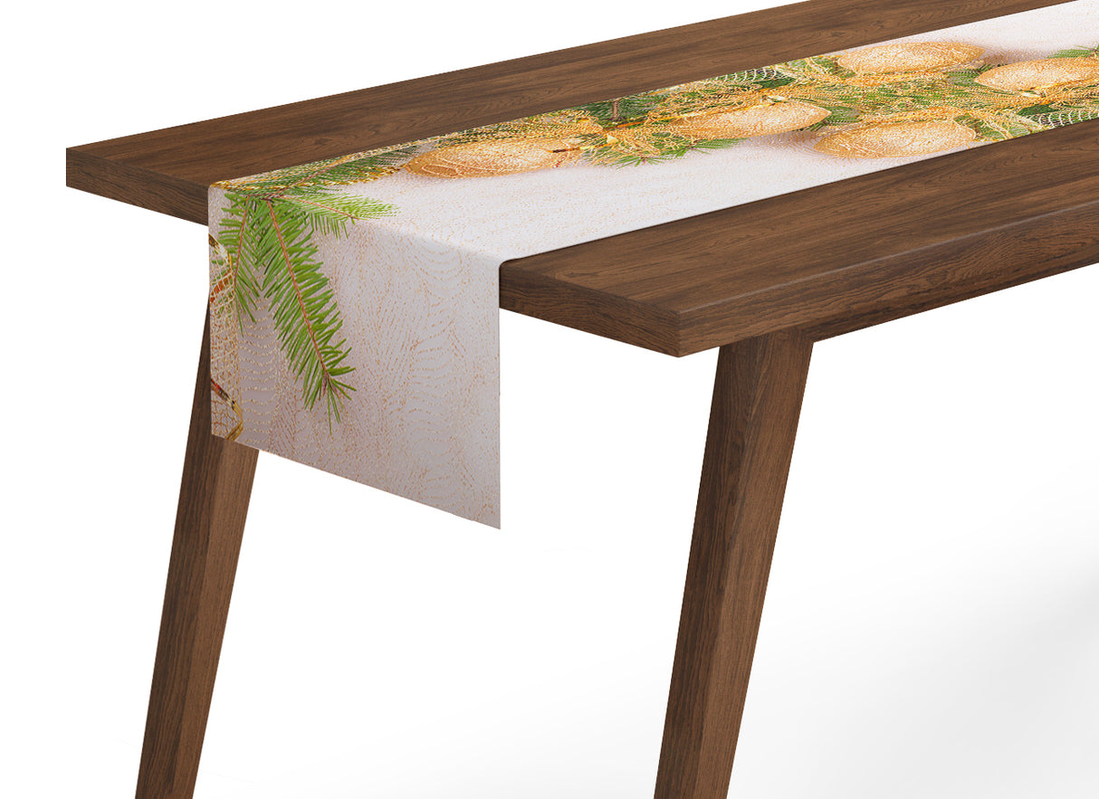 Tappeto Runner da Tavola Fiocchi di Natale Dorati acquistare Tappeto Runner da Tavola Fiocchi di Natale Dorati — Foto