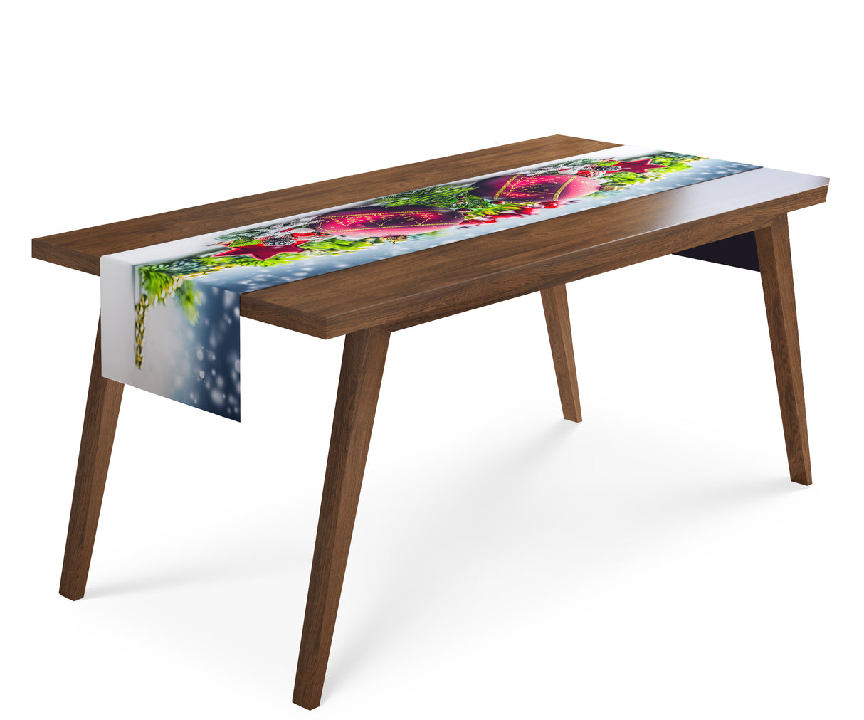 Tappeto Runner da Tavola Decorazioni Natalizie con Neve acquistare Tappeto Runner da Tavola Decorazioni Natalizie con Neve — Foto