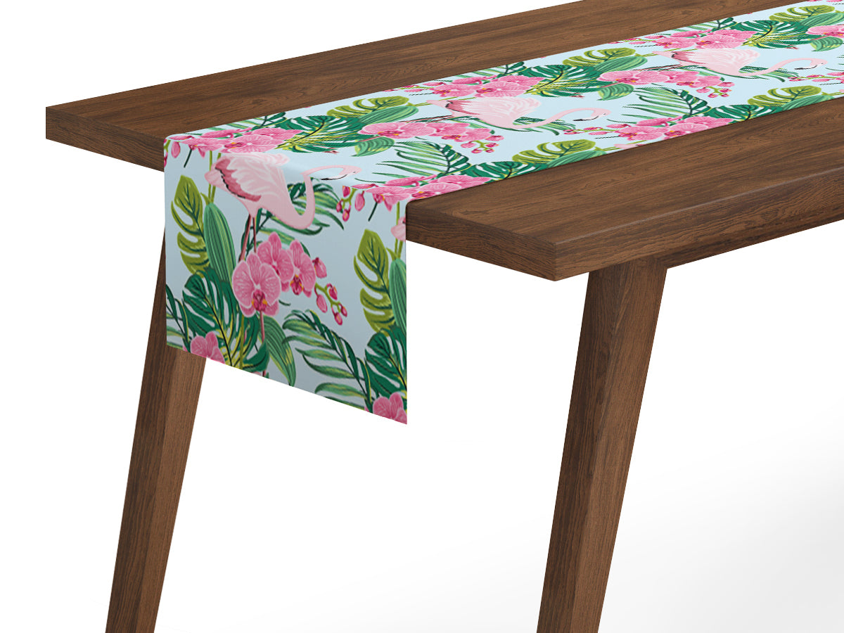 Tappeto Runner da Tavola Fenicottero Rosa e Orchidee acquistare Tappeto Runner da Tavola Fenicottero Rosa e Orchidee — Foto