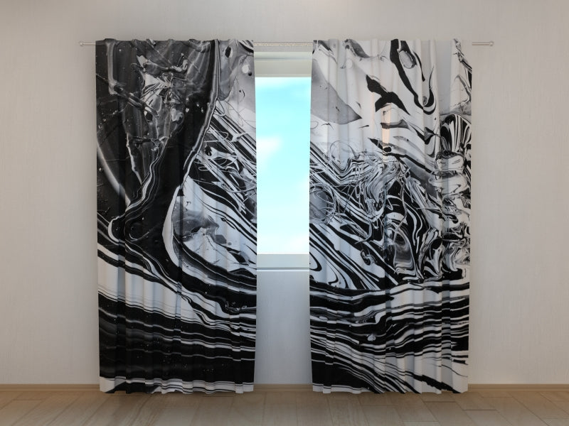 Foto Tende Astrazione Bianco Nera con Velatura acquistare Foto Tende Astrazione Bianco Nera con Velatura — Foto