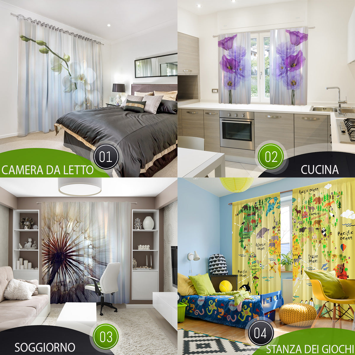 Foto Tende Fiori Astratti di Design acquistare Foto Tende Fiori Astratti di Design — Foto