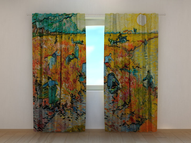 Tenda Stampata La Vigna Rossa Vincent Van Gogh acquistare Tenda Stampata La Vigna Rossa Vincent Van Gogh — Foto