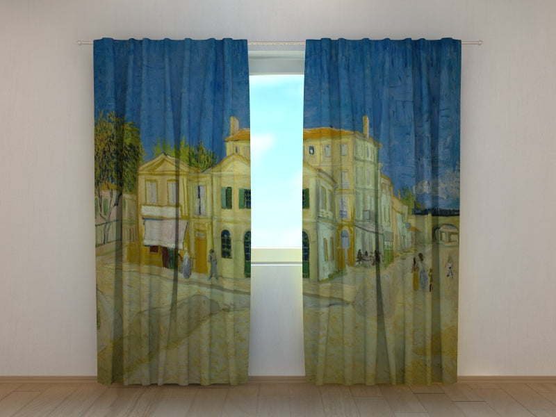 Tenda Stampata La Casa Gialla Vincent Van Gogh acquistare Tenda Stampata La Casa Gialla Vincent Van Gogh — Foto