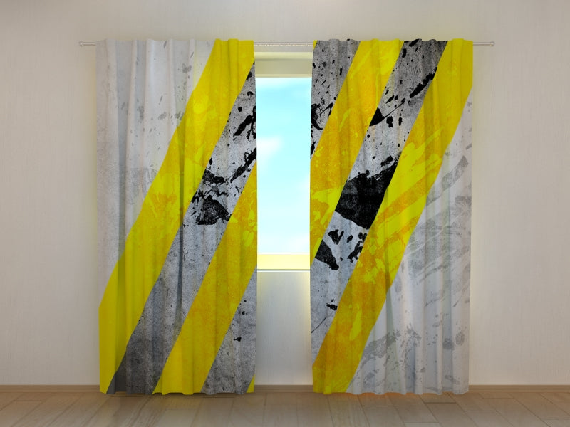 Foto Tende Linee Gialle e Grigie Astratte acquistare Foto Tende Linee Gialle e Grigie Astratte — Foto