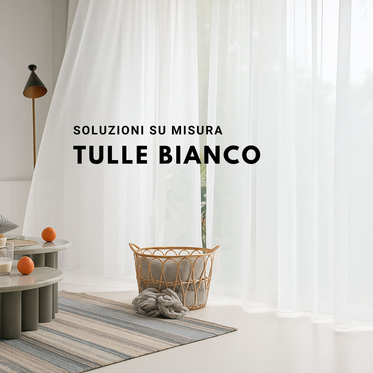 Tenda Velata Bianca Premium, Tenda in Voile Bianco Trasparente, Tenda a Pieghe Fisse, Tenda Velata Bianca a Onda Perfetta - Su Misura — Foto